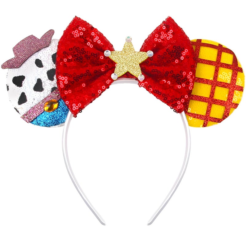 MADO cow boy woody mouse ears headband for kids boys women,cowboy mini ears headbands for women kids girls (woody) - Image 1